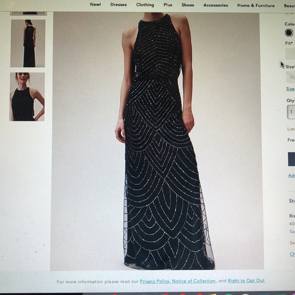 Adrianna Papell Madigan black dress size 6